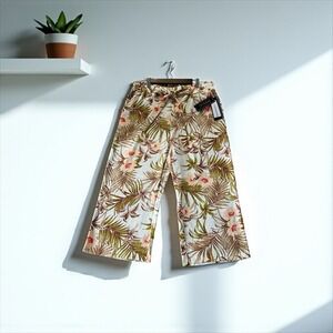 NYCC Women's  Flower Design Palazzo-Wide Leg Polyester Pants‎ Size L